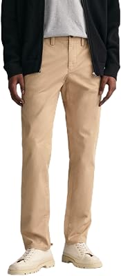 GANT Slim twill chinos, Mörk kaki, 31W x 36L