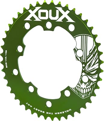 XOUX KRYPT 44T Chainring 1/8" 110/130mm Old School BMX, Green