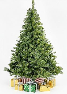 Menz 180 cm konstgjord julgran grön PVC – högkvalitativ julgran, stabil metallstativ, realistisk design, enkel montering och återanvändbar