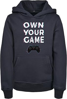 Mister Tee Kids Own Your Game Hoody, pojkar och flickor, huvtröja, finns i marinblå, storlekar 110/116 till 158/164, marinblå, 110-116