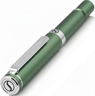 Scriveiner Grön lyxig kulspetspenna, fantastisk EDC-penna färdig i silverkrom