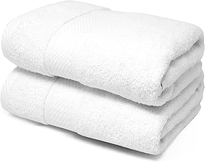 LEBENGOOD Set med Bad- och Duschhanddukar 100% Premiumbomull 550 g/m² Stora Mjuka, Absorberande och Hållbara Handdukar (2 70x130 Vit)