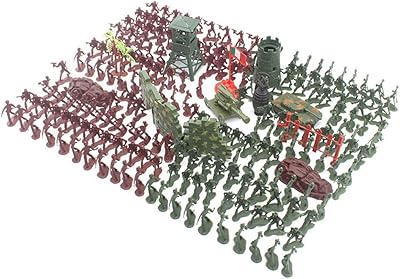 ISAKEN Militära soldater, militära figurer och tillbehör leksakssoldater, leksakssoldater, plast, militärleksaker, figurer, actionleksak för barn, 238 stycken
