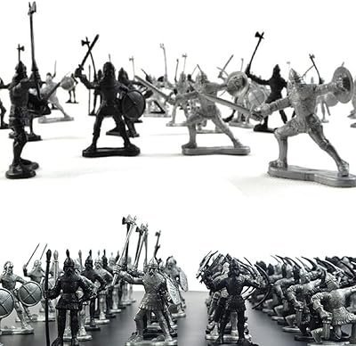 ISAKEN Illustration modeller soldater medeltida riddare krigare soldater leksaker figurset, mini simulering krigare antika soldatfigurer statisk modell kreativa gåvor soldater figurer set