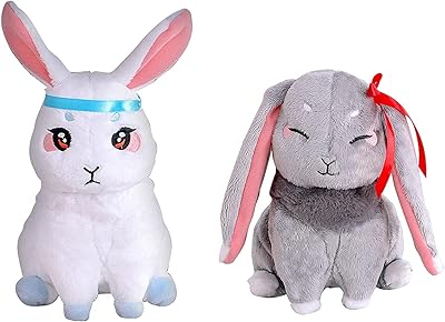 ISAKEN fylld docka, plyschkudde fylld bomull, djur kramkudde småbarn leksak, blå två kanin för anime-fans. 3D-soffkudde docka, för barn, baby, flickor, pojkar, födelsedag