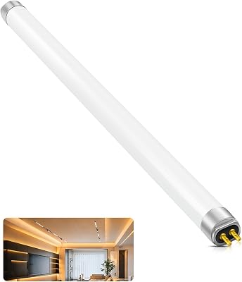 T5 8W lysrörslampor 288 mm, CFL-lampor varmvitt 3000K, G5 2-stiftsbas energisparande förbrukningsrörslampa, T5 hög effektivitet lampor, för nödbelysning och striplampor, 1 förpackning