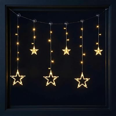 Spetebo LED stjärngardin 100 x 80 cm – 63 LED varm vit