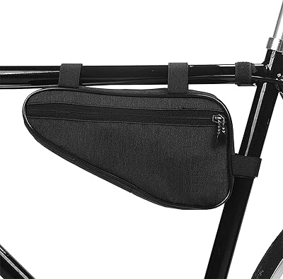 Omnikryp Cykelväska ram, 1,5 l trekantig väska, cykel med kardborremontering för vägcykel, mountainbike, cykelväska, ramväska med sidoficka, triangelväska för mobiltelefon, pengar, ID-kort