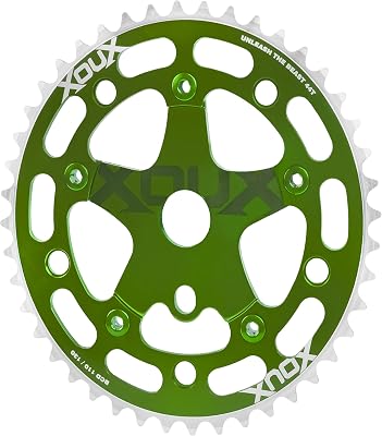 XOUX NEXOR 44T Chainring w/Spider 1/8" 110/130mm Old School BMX, Green