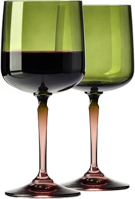 KROSNO Vinglas 2-pack, 360 ml, Grön-Rosa, Celebration Moments