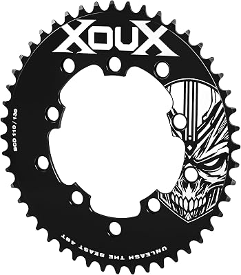 XOUX KRYPT 48T Chainring 3/32" 110/130mm Old School BMX, Black
