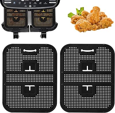 Stänkskydd i silikon till Ninja Foodi Max Dual Zone AF400EU, 2 st återanvändbara, svart