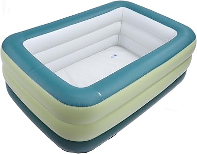 Uppblåsbar Pool, Förtjockad 3 Lager Ovanför Marken Sprängpool För Barn Vuxna Enkelt Set För Sommarfest På Bakgården(184L)