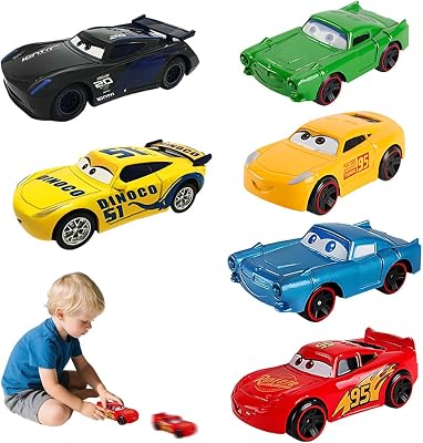 WDKXCN Matchbox bilset, 6 stycken leksaksbilar, metall barn mini gjuten modellbil leksaksfordon, bilar mini racers små bilar för barn från 3 år jul födelsedag presenter
