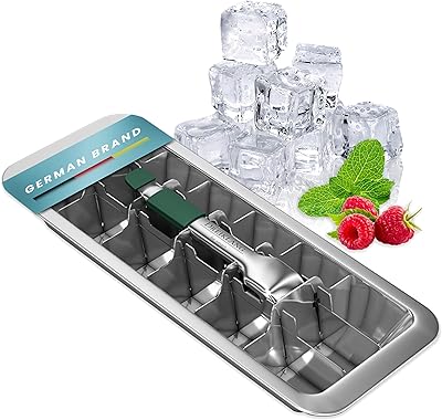 Dreiklang - be smart Robust isbitsform iskubsbehållare högkvalitativt rostfritt stål med spak och köldvänligt komforthandtag hållbart och plastfritt i vintage stil