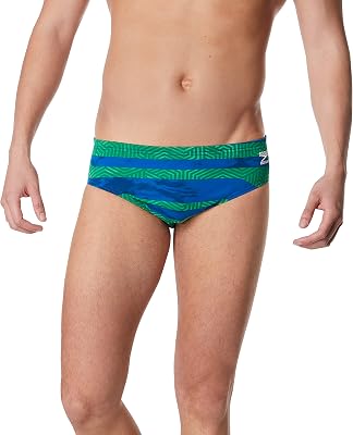 Speedo Swimsuit Brief Endurance + tryckta lagfärger badbyxor herr, Contort Speedo blå/grön, 22