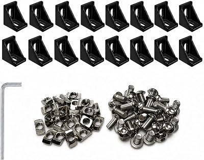 16 x aluminiumprofil 4040 spår 8 mm vinkelkontakter hörnvinkel vägghållare