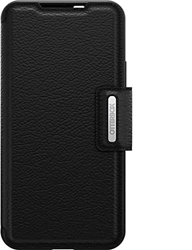 OtterBox Strada skal för Samsung Galaxy S22+, stöttåligt, fallsäkert, premiumläder skyddande folioskal med två korthållare,testad till militärstandard x3, Svart