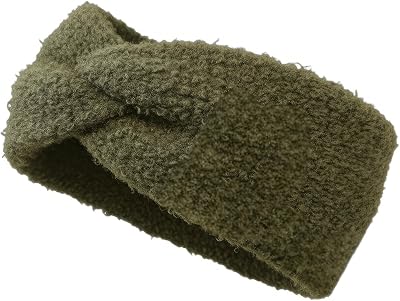 styleBREAKER Pannband i teddy-look för dam,Oliv