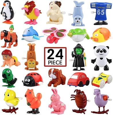 24 stycken blandade fjäderleksaker, roliga minileksaker för barnkalas, fyllning pinata påsar, födelsedagspresent små utmärkelser karneval belöningar klasser, nyår