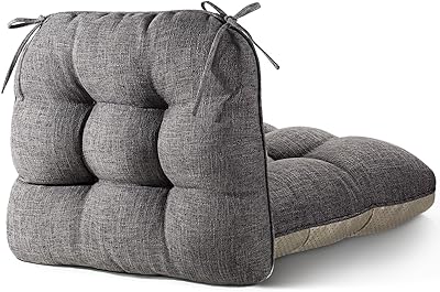 EDIMENS Sittdyna för matrumsstolar (set om 2) – 46 x 46 x 10 cm mjuka sittdynor med snörsystem för kök, trädgård, kontor och terrass – ventilerande överdrag och enkel rengöring (tjock grå)