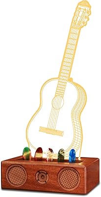 CoolGift Mart Light Up Guitar Pick Holder, Varm vit, Gitarr
