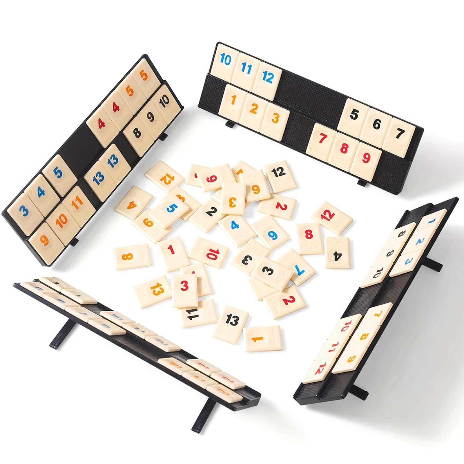 Marjoramy Rummy minibrädspel - klassiskt sekvenskortspel för familj och vänner, perfekt för resor och fester, roligt pedagogiskt spel för vuxna