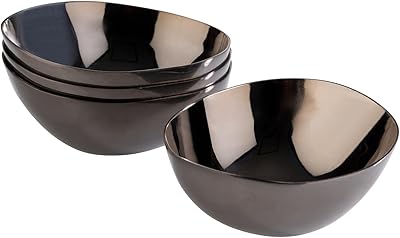 APS 40791 skål "PEBBLES", set om 4, rostfritt stål, PVD-belagd, 6,5 x 6 cm, höjd 2,5 cm, gunmetal-look