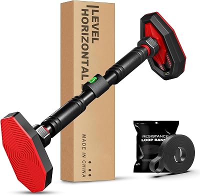Dragstång, skruvlös installation, dörrkarmmontering, push-up-stång, justeringsintervall från 76 cm till 100 cm, maximal belastning 200 kg, dragstång för fitness domest