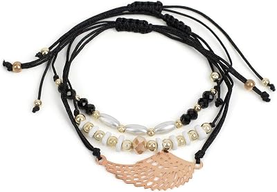 styleBREAKER Armband i tyg,Svart-Gold