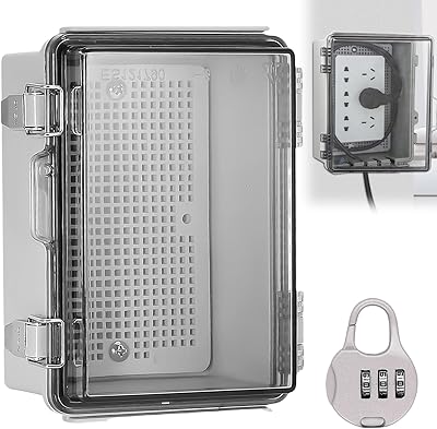 Kopplingsdosa vattentät IP66: Ytmonterad distributionslåda, ABS elektriska anslutningsboxar, utomhusfördelningsdosa, transparent kopplingsskåp utomhus med väggmonteringstillbehör och lås, 220 x 170 x