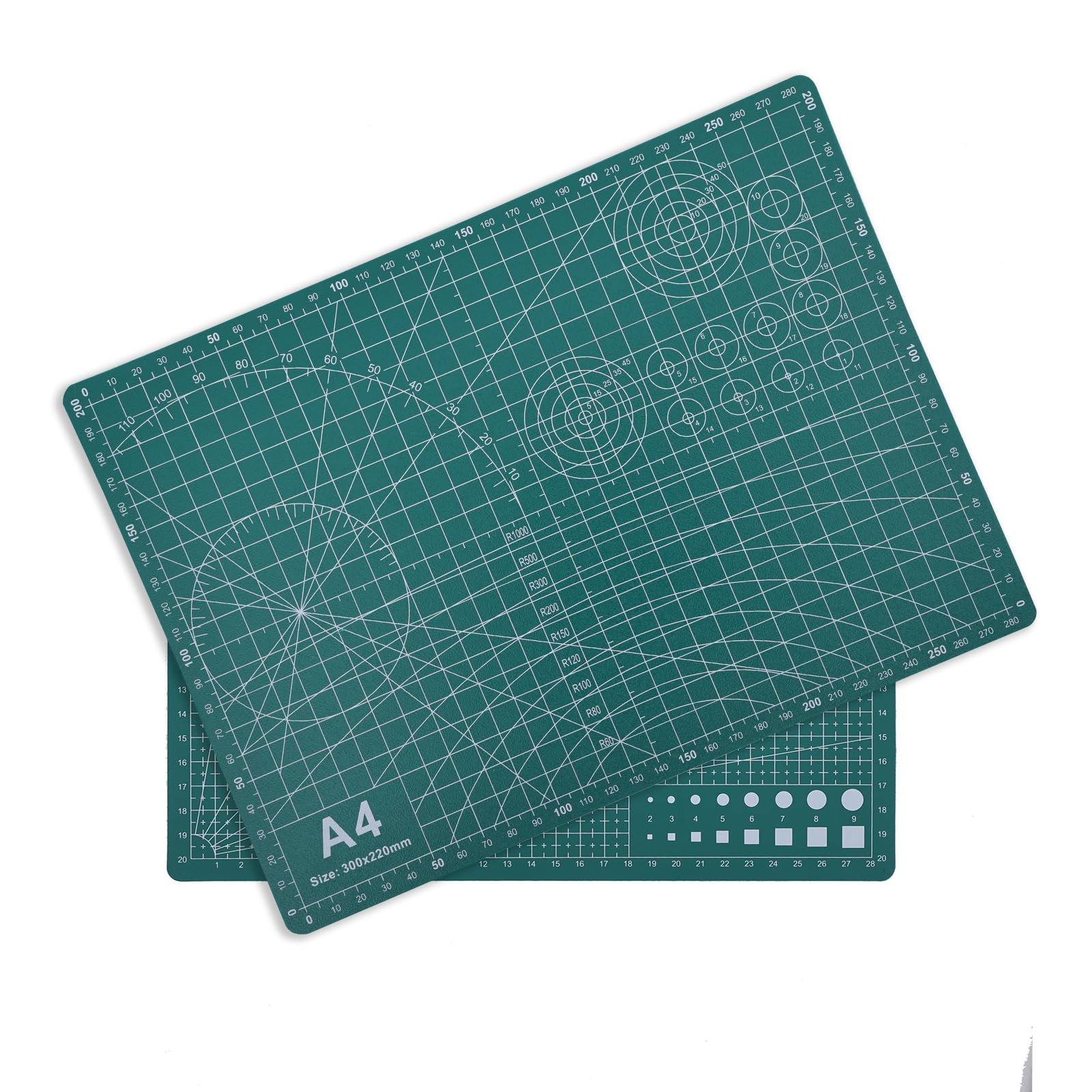 25 cm x 30 cm stor självläkande PVC-skärmatta, dubbelsidig, korrad roterande skärmatta för hantverk, tyger, quiltning, sömnad, scrapbooking-projekt – A4
