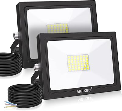 MEIKEE 35 W LED-strålkastare utomhus 2 stycken 3 000 LM jätteljus utomhusstrålkastare IP66 vattentät LED-strålkastare 6500 K kall vit LED-strålkastare, utomhu för trädgård, innergårdar, garage