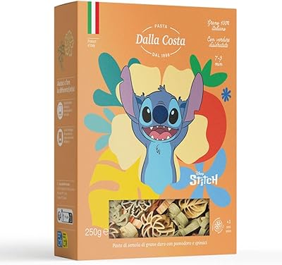 Dalla Costa Pasta Disney Lilo & Stitch trefärgad pasta med tomat och spenat – storpack 15 × 250 g