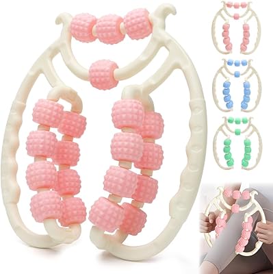 Tutamaz ben massagerulle, ben cellulite roller massageapparat anti-celluliter massageapparat med rullar som lyfter huden stramar och utjämning för fot armmassage rosa