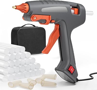 Limpistol, 200 W varm limpistol, 60s snabb uppvärmning, på/av-funktion, med 30 st 11 x 150 mm limstift och handväska, limpistol för gör-det-själv-hantverk, hemkontorsreparation