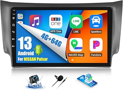 OiLiehu 4G+64G Android 13 Bilstereo för Nissan Sylphy B17 Sentra 2013-2018 med Trådlös CarPlay Android Auto