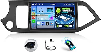 OiLiehu 6G+128G 8-kärnig Android 13 Bilstereo för Kia Picanto TA 2011-2016 med Trådlös CarPlay Android Auto