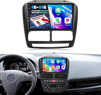 OiLiehu 4+64G/8-kärnig Android 15 Qualcomm Bilstereo för Fiat Doblo 2010-2015/Opel Combo 2011-2018