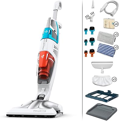 Rowenta Clean & Steam Multi Ångdammsugare RY8544 | Dammsug och torka samtidigt | Avtagbar handdel med många tillbehör | 1 700 watt | vit