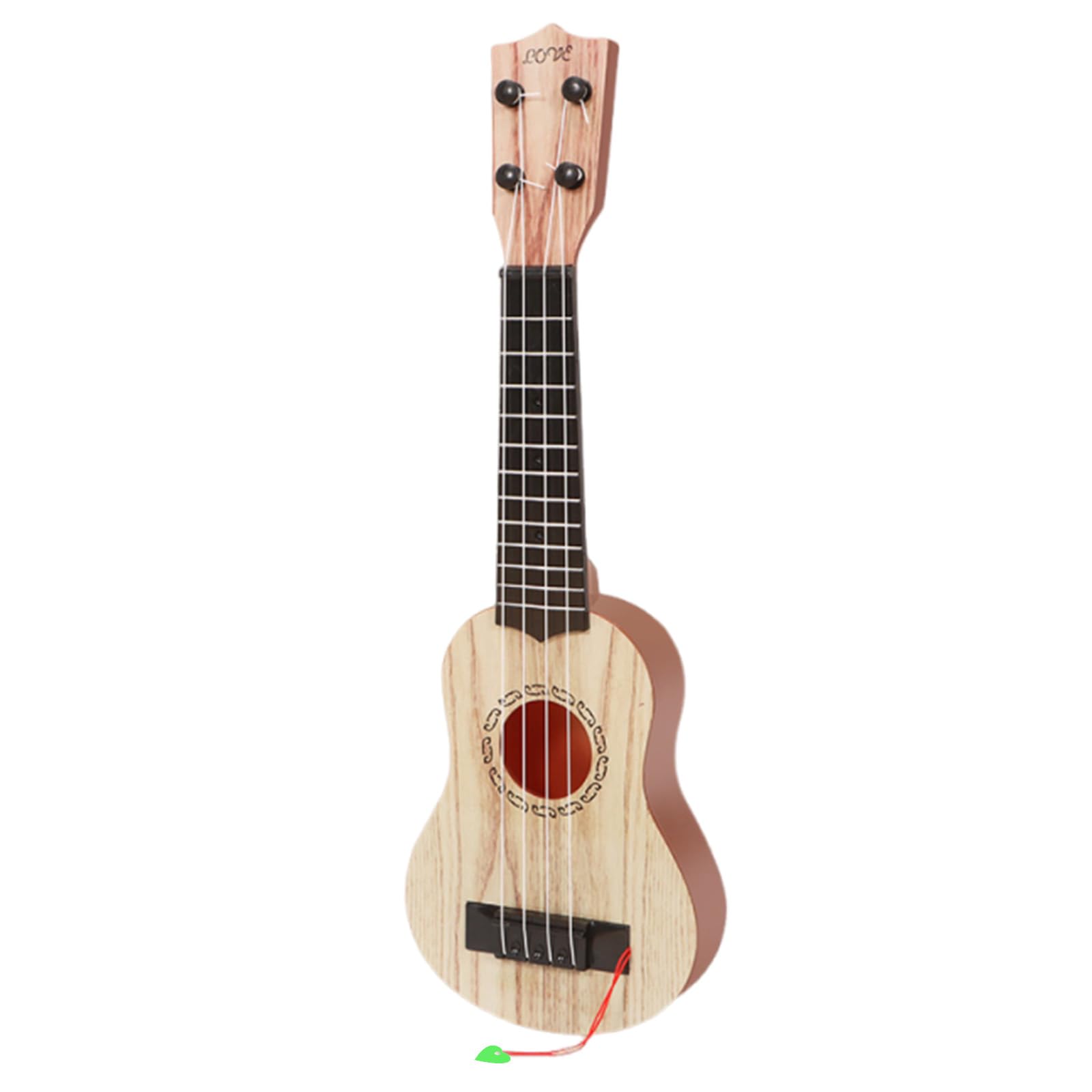 Barn ukulele-gitarr, 38 cm barngitarr med 4 justerbara strängar, minigitarrinstrument för småbarn, ukulele-musikleksak, musik, pedagogisk leksak för nybörjare pojkar flickor presenter (F)
