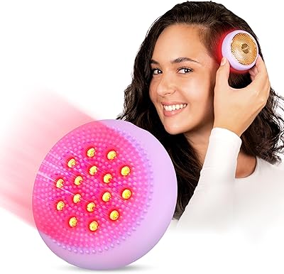 Luna 4 Hair 2-i-1 huvudmassage för hårväxt med röd ljusterapi - silikon hårbotten massager och rengöring - elektrisk hårmassage för tillväxt