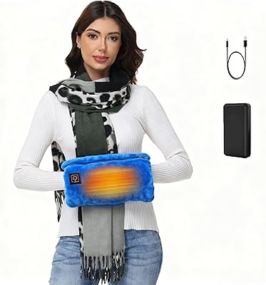 SNZ Elektrisk trådlös handvärmare, med 10 000 mAh powerbank – bärbar multifunktionell värmekudde för rygg mage, hals, axel, säker och mjuk – perfekt för utomhus, resor och gåva