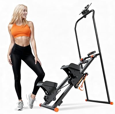 NICEDAY Stair Stepper för hemmet med mobiltelefonhållare – 2025 ny Stairmaster & Vertical Climber, vikbar Cardio träningsmaskin för helkroppsträning, justerbara pedaler och styre