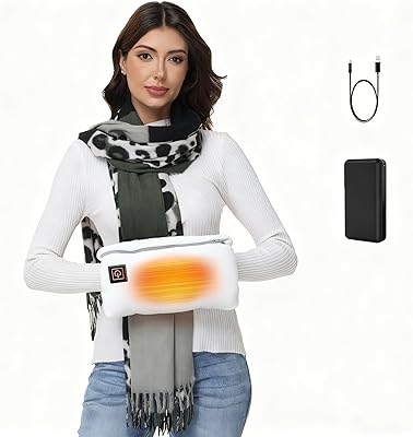 SNZ Elektrisk trådlös handvärmare, med 10 000 mAh powerbank – bärbar multifunktionell värmekudde för rygg mage, hals, axel, säker och mjuk – perfekt för utomhus, resor och gåva