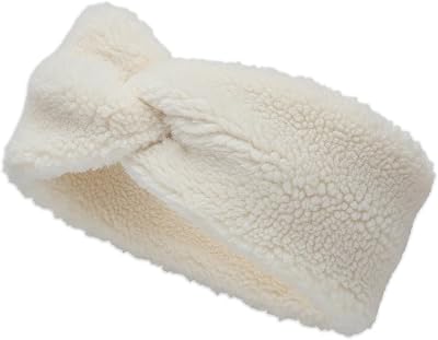styleBREAKER Pannband i teddyfleece med knut,Creme-Vit