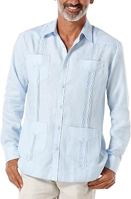 Cubavera herrskjorta med krage med knäppning, Kashmirblå, 4XL plus size