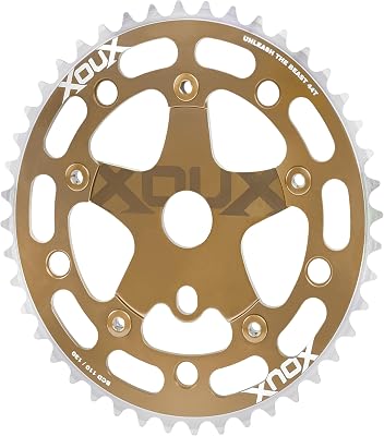 XOUX NEXOR 44T Chainring w/Spider 1/8" 110/130mm Old School BMX, Amber