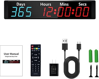 999 dagars nedräkningstimer, 7 färger digital nedräkningsklocka med fjärrkontroll, 12/24H digital klocka, nedräkningskalender för pensionering, födelsedag, fest