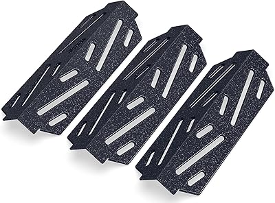 QuliMetal 66040 Grill värmedeflektor för Weber Genesis II 300-serien, Genesis II E-310, II E-315, II E-330, II E-335, II S-310, II S-335 grillar, värmesköld i porslin ersätter Weber 6685, 3-pack